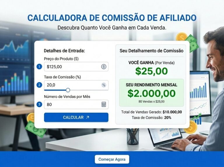 Calculadora de comissão de afiliado